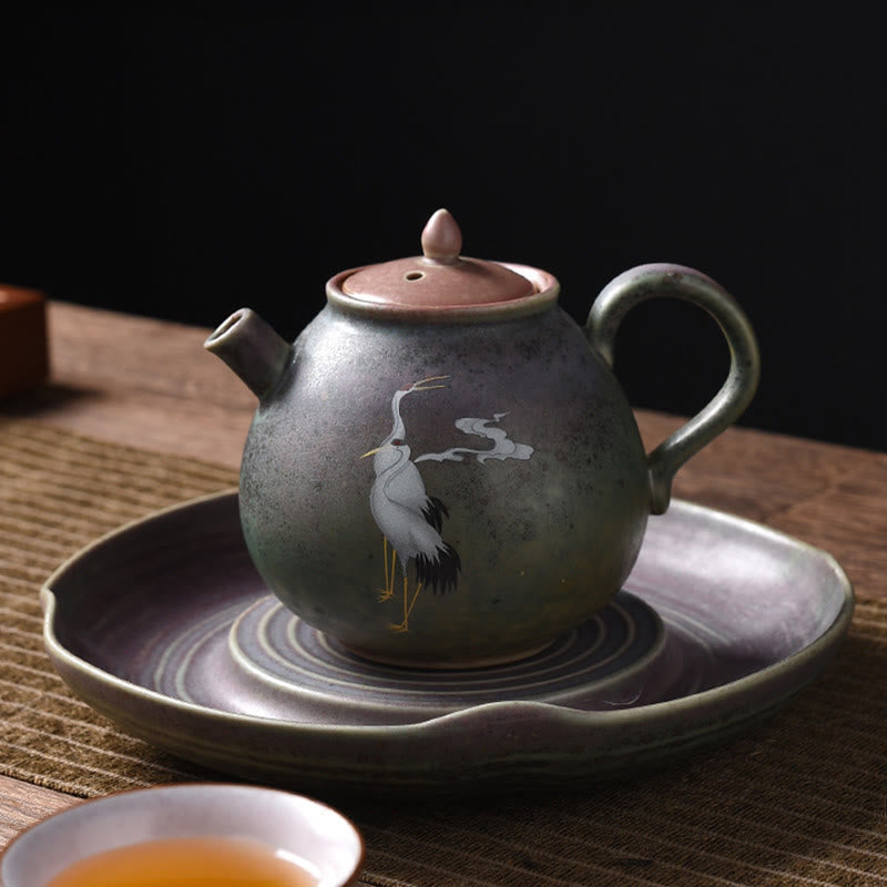 Buddha Stones White Crane Cloud Chinese Gongfu Tea Ceramic Kung Fu Teapot - image 16