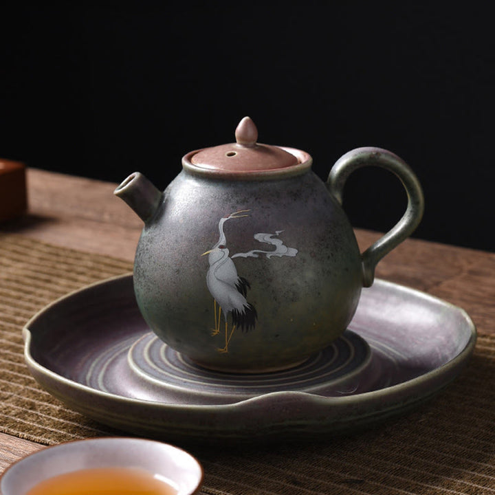 Buddha Stones White Crane Cloud Chinese Gongfu Tea Ceramic Kung Fu Teapot - image 16