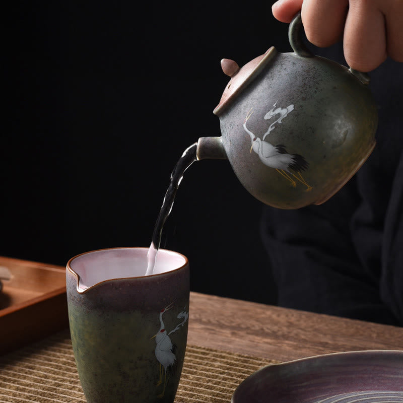 Buddha Stones White Crane Cloud Chinese Gongfu Tea Ceramic Kung Fu Teapot - image 15
