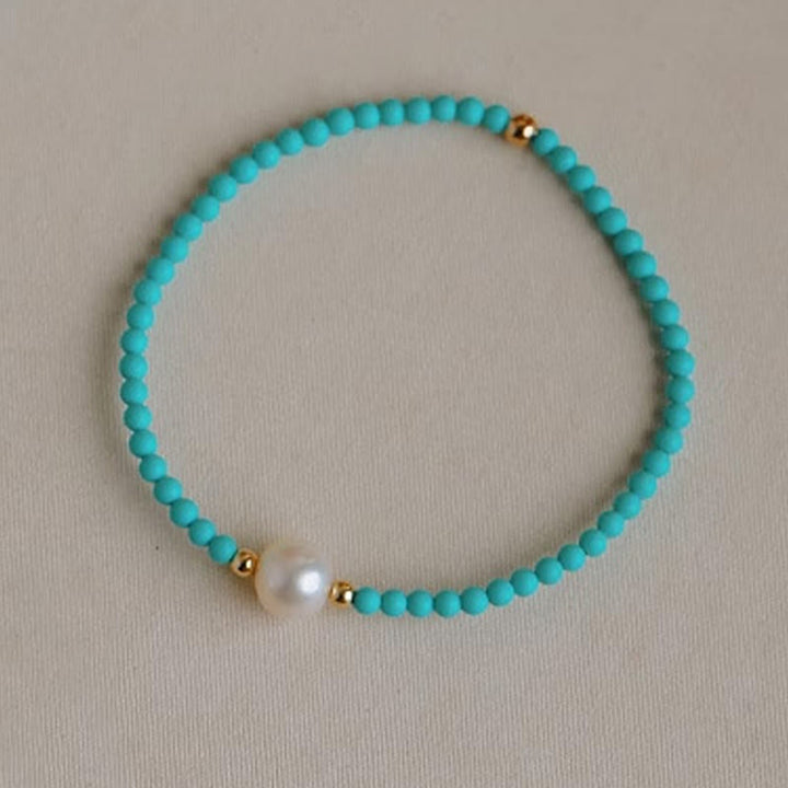 Buddha Stones Turquoise Red Agate Pearl Small Beaded Protection Bracelet - image 8