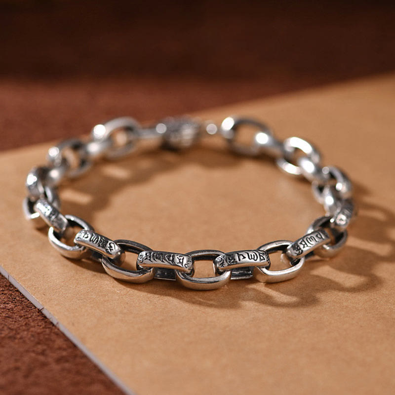 Buddha Stones 925 Sterling Silver Six True Words Wisdom Calm Bracelet - image 3