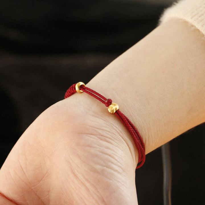 Buddha Stones Alloy Peace Buckle Luck Red String Bracelet - image 12