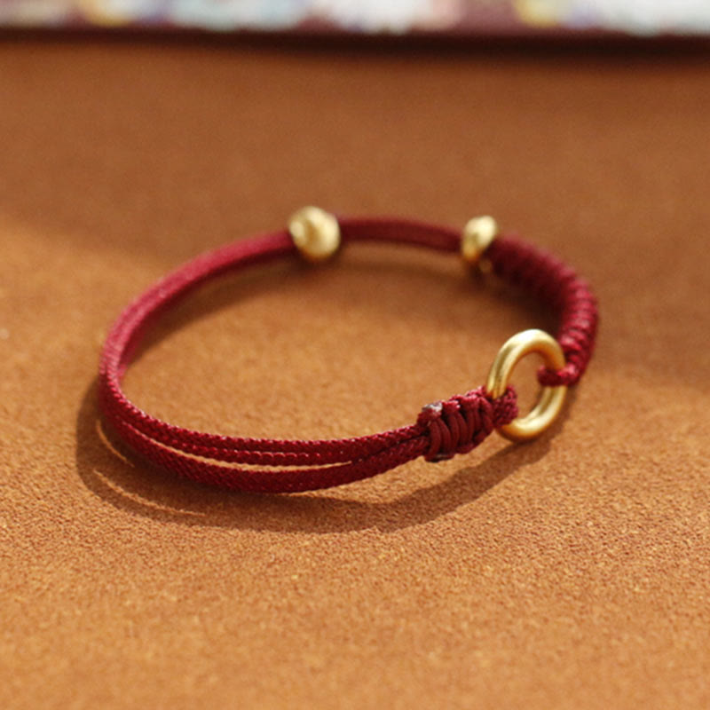 Buddha Stones Alloy Peace Buckle Luck Red String Bracelet - image 10
