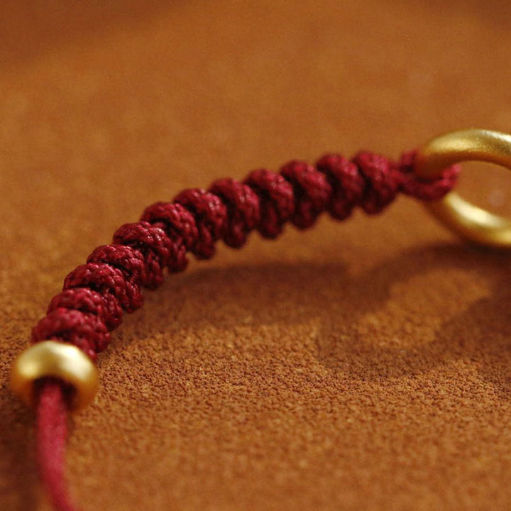 Buddha Stones Alloy Peace Buckle Luck Red String Bracelet - image 8