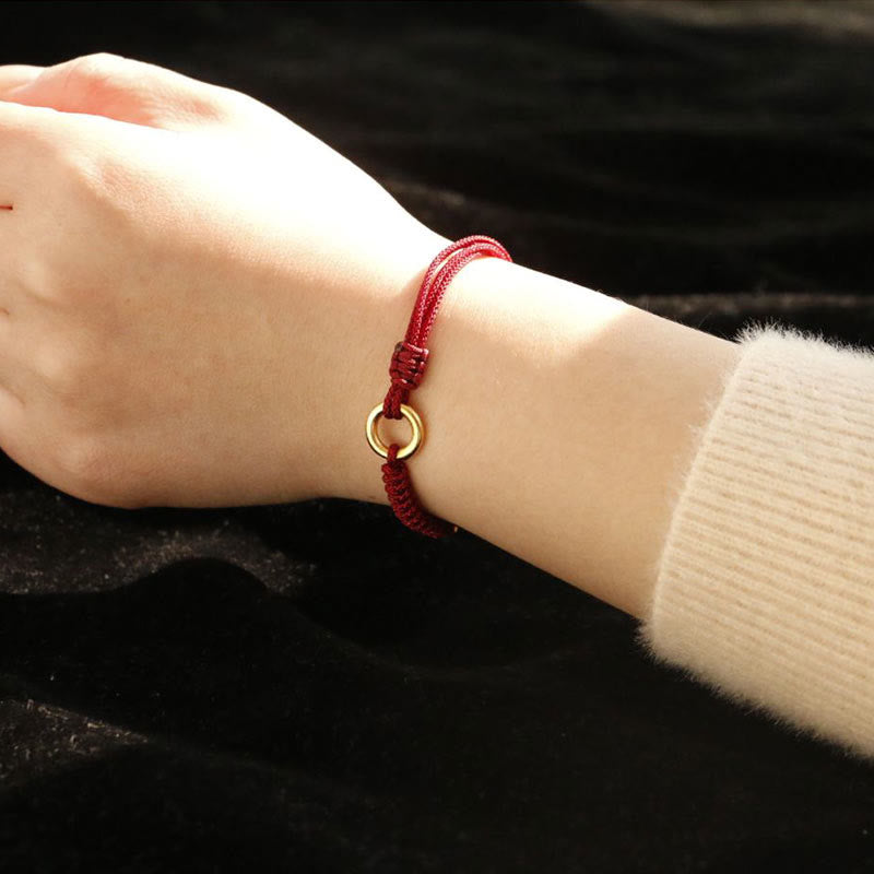 Buddha Stones Alloy Peace Buckle Luck Red String Bracelet - image 14