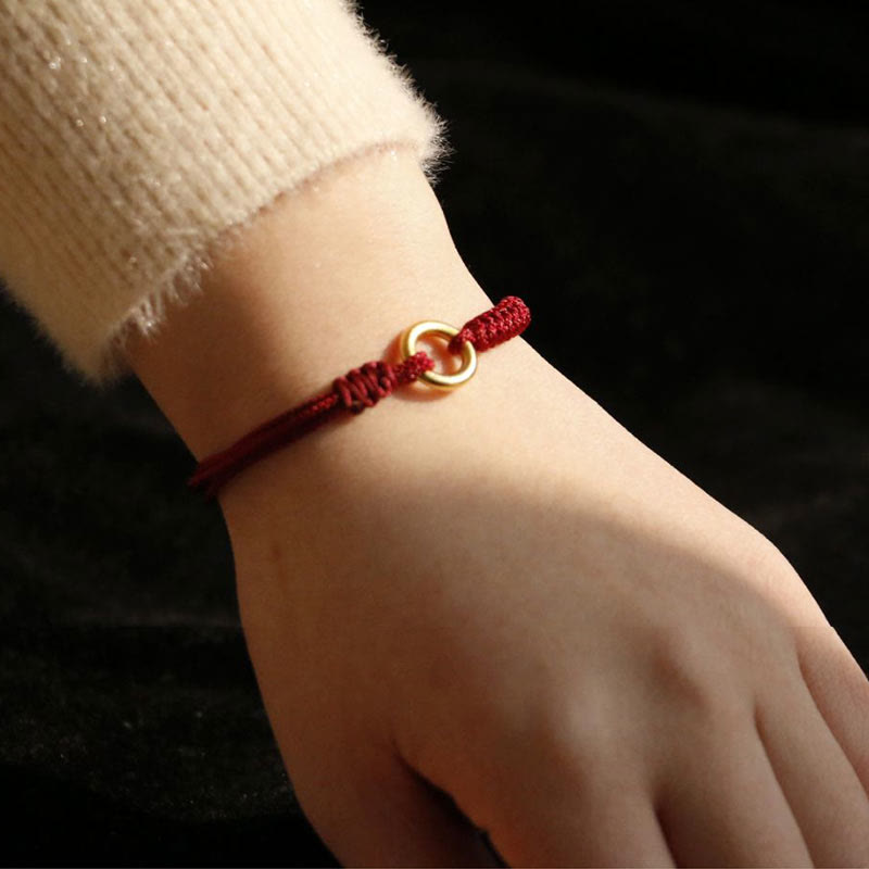 Buddha Stones Alloy Peace Buckle Luck Red String Bracelet - image 13