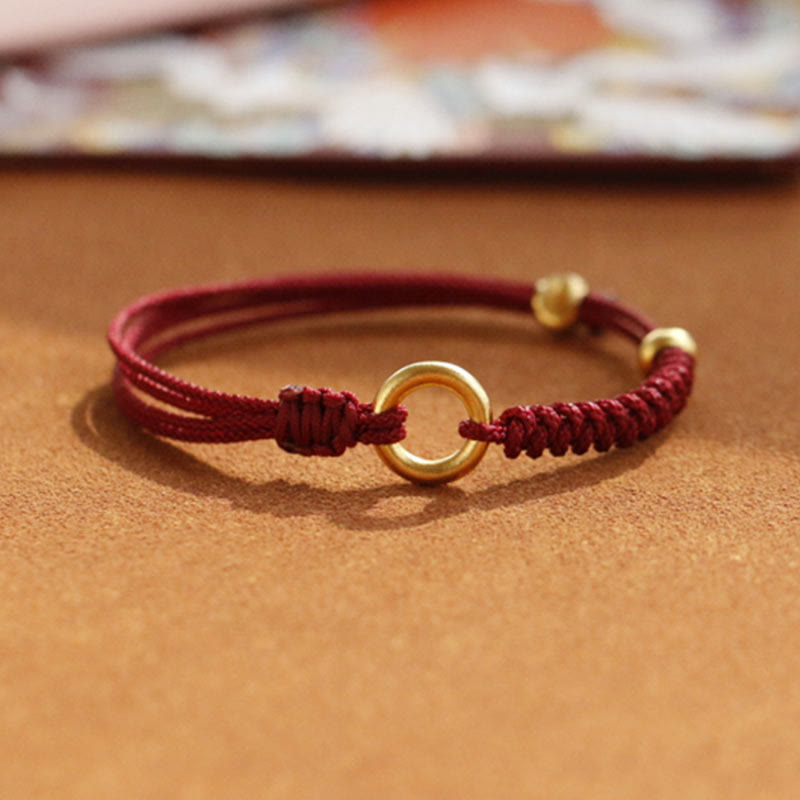 Buddha Stones Alloy Peace Buckle Luck Red String Bracelet - image 9