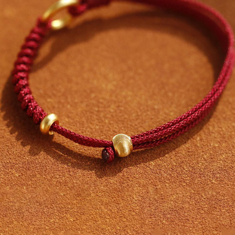 Buddha Stones Alloy Peace Buckle Luck Red String Bracelet - image 11