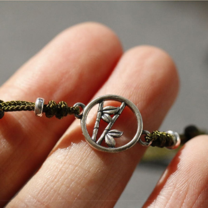 Buddha Stones 925 Sterling Silver Bamboo Luck String Bracelet - image 11