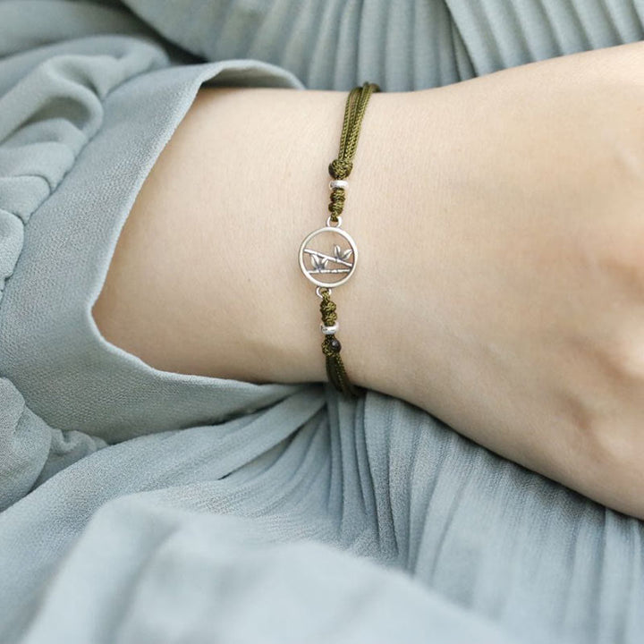 Buddha Stones 925 Sterling Silver Bamboo Luck String Bracelet - image 8
