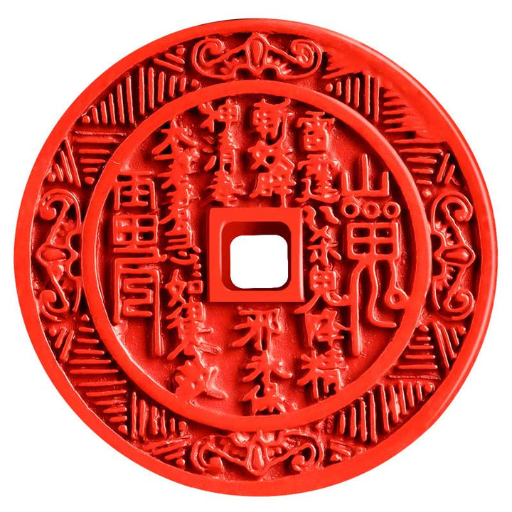 Buddha Stones Natural Cinnabar Mountain Ghosts Spend Money Bagua Design Blessing Necklace Pendant - image 9