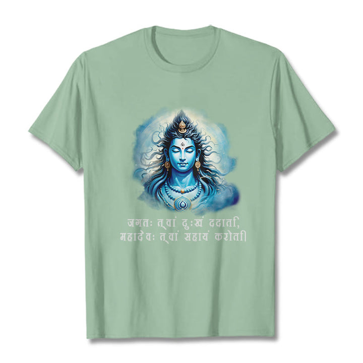 Buddha Stones Sanskrit Mahadev Comes To Your Aid Tee T-shirt - PaleGreen - 2XL - image 13