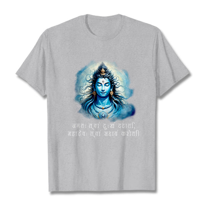 Buddha Stones Sanskrit Mahadev Comes To Your Aid Tee T-shirt - LightGrey - 2XL - image 18