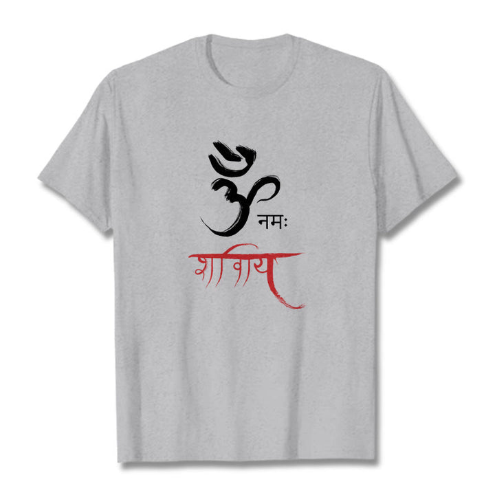 Buddha Stones OM NAMAH SHIVAYA Mantra Sanskrit Tee T-shirt - LightGrey - 2XL - image 0
