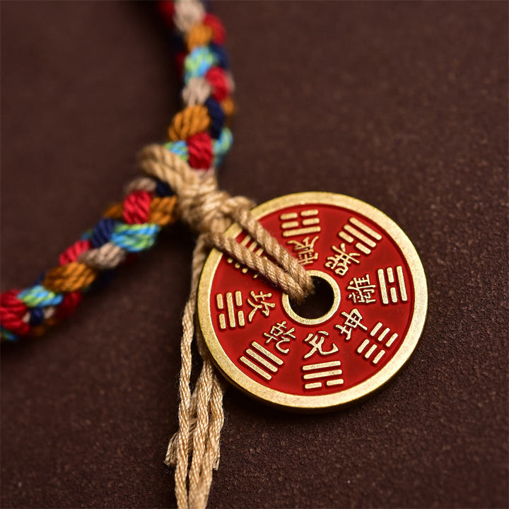 Buddha Stones Handmade Bagua Harmony Multicolored Rope Bracelet - image 3