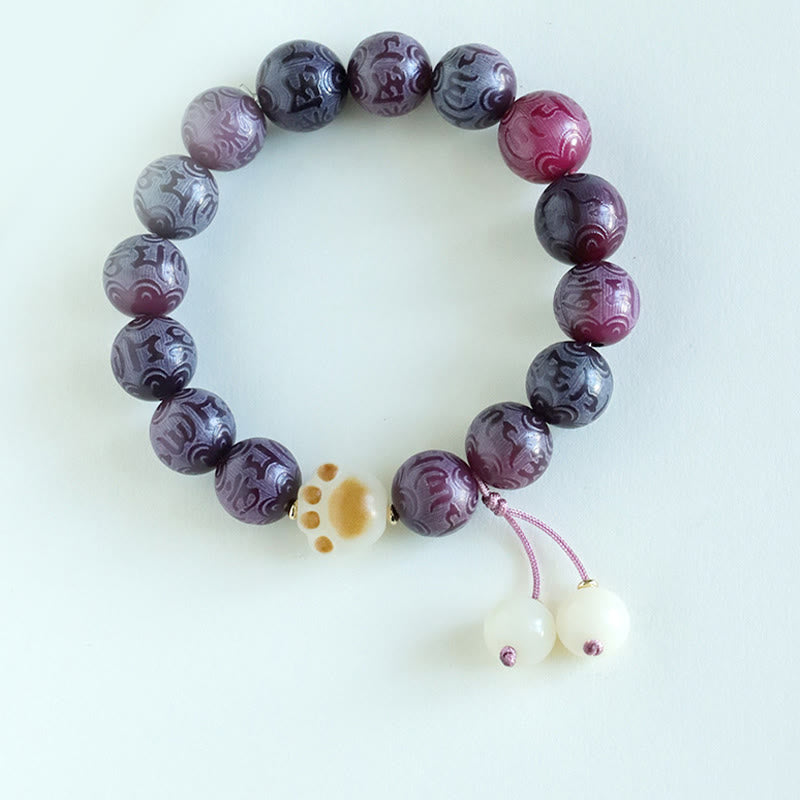Buddha Stones Bodhi Seed Om Mani Padme Hum Carved Harmony Bracelet - image 19