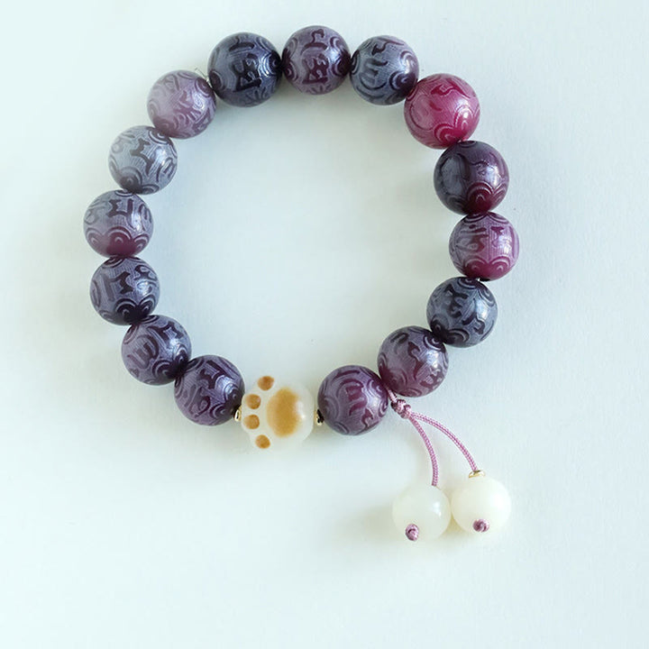 Buddha Stones Bodhi Seed Om Mani Padme Hum Carved Harmony Bracelet - image 19