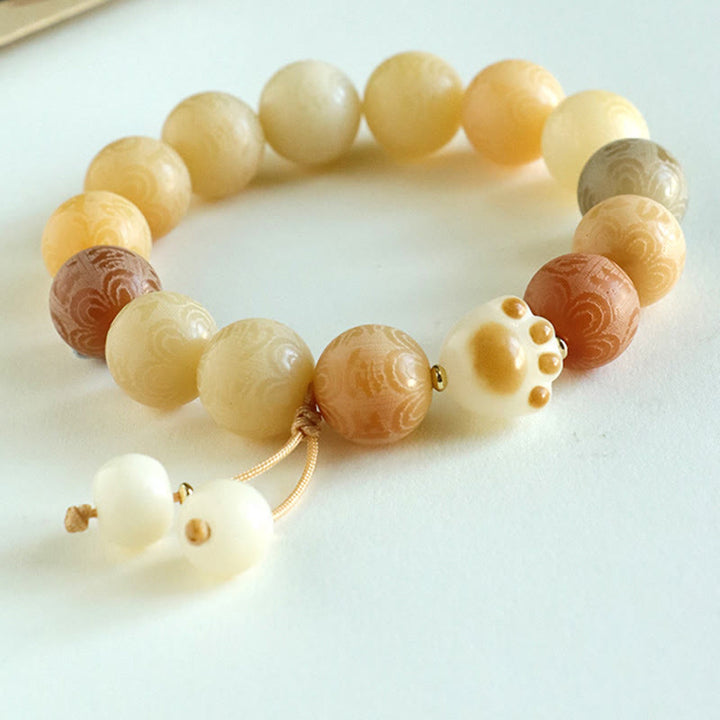 Buddha Stones Bodhi Seed Om Mani Padme Hum Carved Harmony Bracelet - image 10