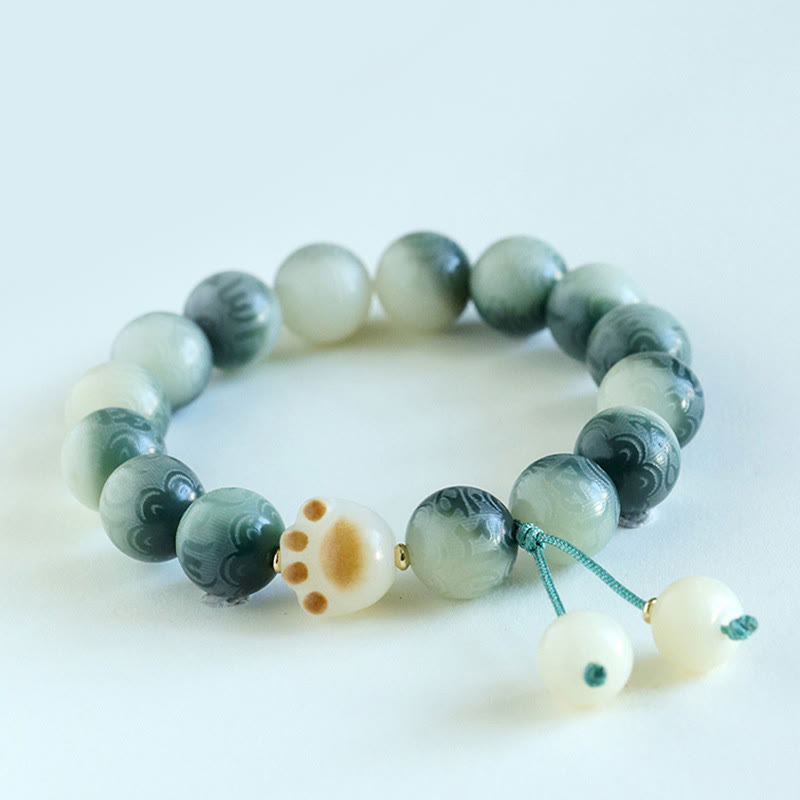 Buddha Stones Bodhi Seed Om Mani Padme Hum Carved Harmony Bracelet - image 14