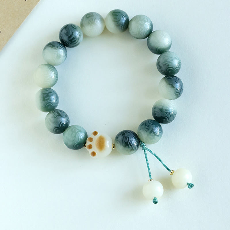 Buddha Stones Bodhi Seed Om Mani Padme Hum Carved Harmony Bracelet - image 13