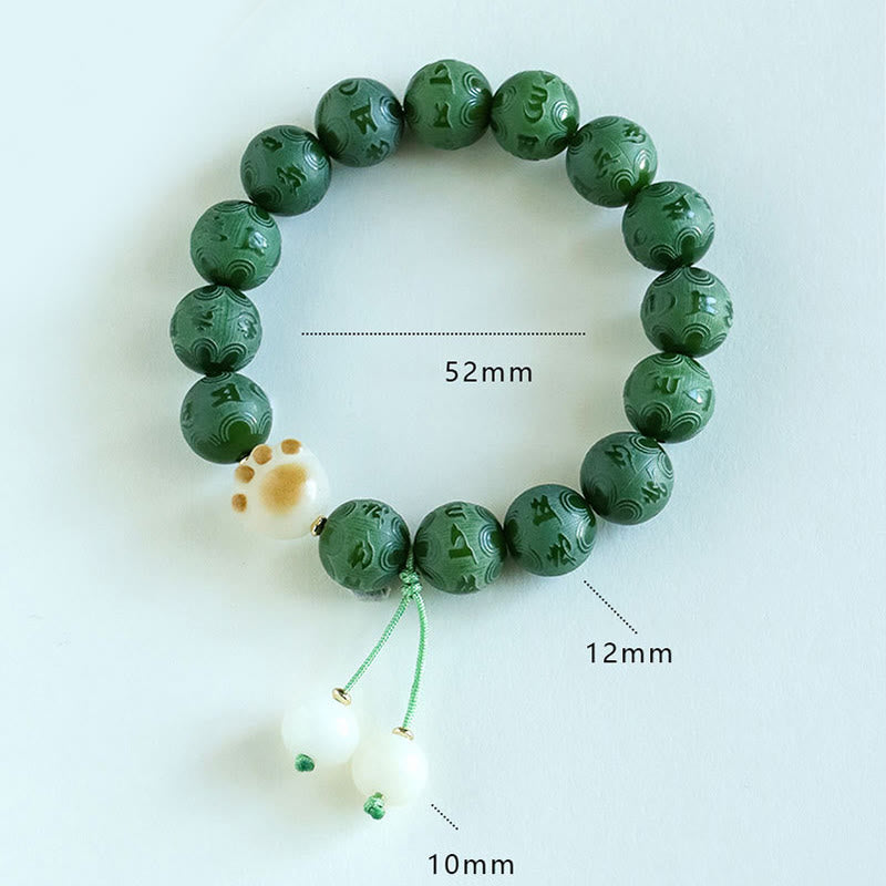 Buddha Stones Bodhi Seed Om Mani Padme Hum Carved Harmony Bracelet - image 4
