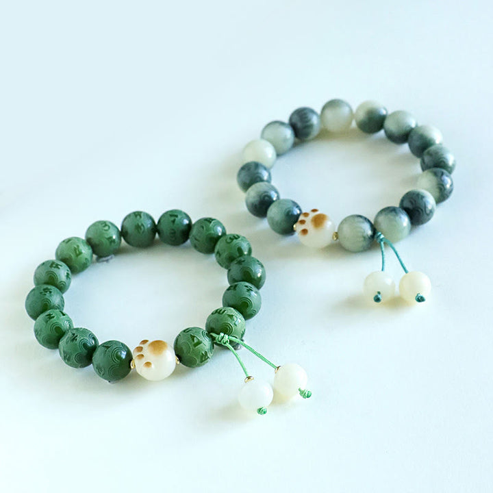 Buddha Stones Bodhi Seed Om Mani Padme Hum Carved Harmony Bracelet - image 17