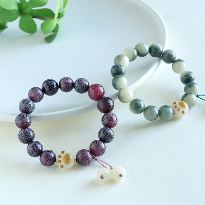 Buddha Stones Bodhi Seed Om Mani Padme Hum Carved Harmony Bracelet - image 21