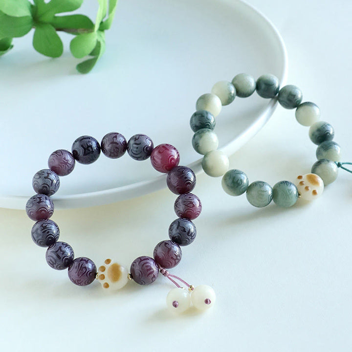 Buddha Stones Bodhi Seed Om Mani Padme Hum Carved Harmony Bracelet - image 21