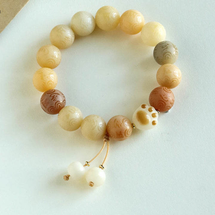 Buddha Stones Bodhi Seed Om Mani Padme Hum Carved Harmony Bracelet - image 9
