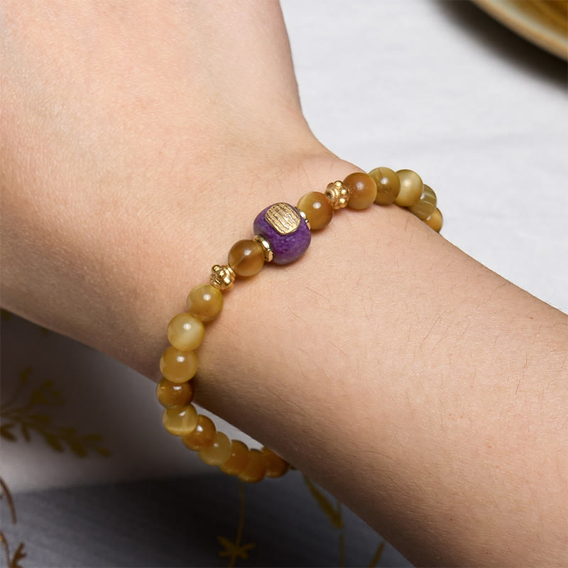 Buddha Stones Tiger Eye Bead Fortune Protection Bracelet - image 3