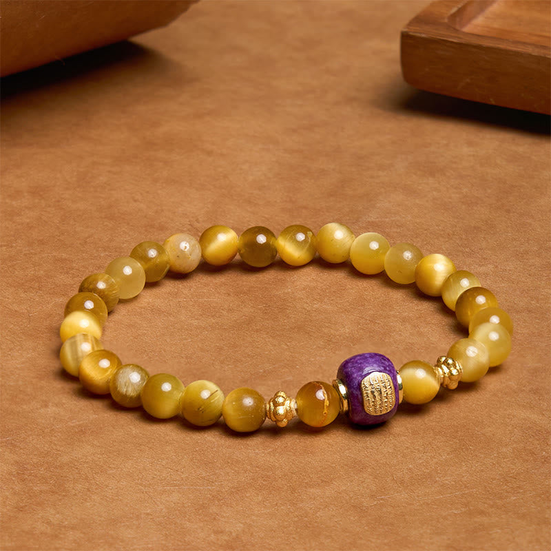 Buddha Stones Tiger Eye Bead Fortune Protection Bracelet - image 1