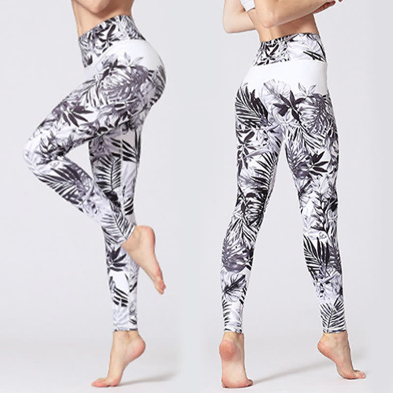 Buddha Stones Lines Weeds Sakura Flowers Black Tree Print Pants Sports Fitness Yoga Leggings Women's Yoga Pants - image 36