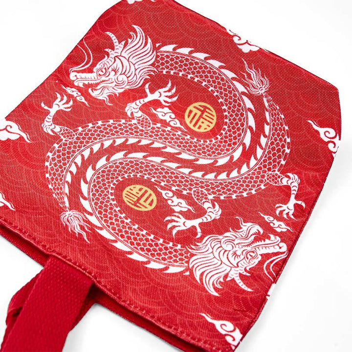 Buddha Stones Chinese Dragon Persimmon Canvas Handbag - image 2
