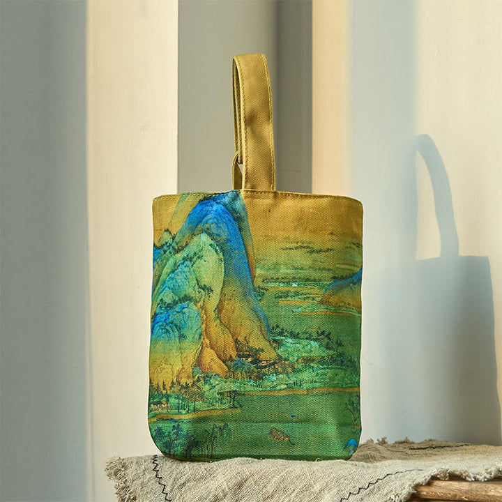 Buddha Stones Landscape Painting Canvas Handbag - image 2