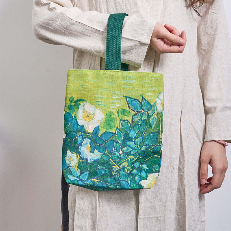 Buddha Stones Roses Canvas Handbag - image 1