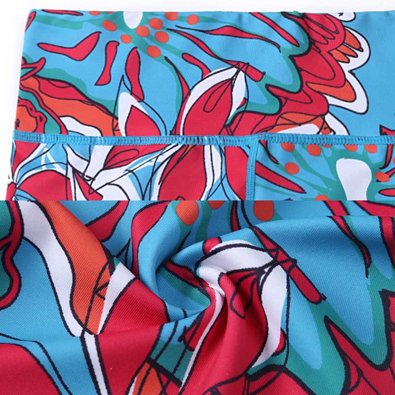 Buddha Stones Colorful Flower Petal Leaves Print Sports Exercise Fitness High Waist Leggings Women's Yoga Pants - image 21