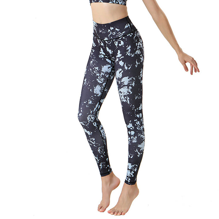 Buddha Stones Spots Maple Leaf Print Sports Exercise Fitness High Waist Leggings Women's Yoga Pants - Spots - US8-10，UK/AU12-14，EU40-42 (XL) - image 0