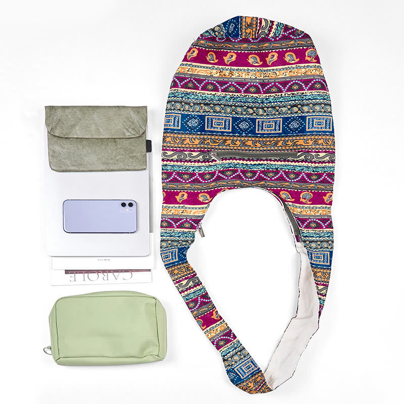 Buddha Stones Colored Stripes Cotton Crossbody Bag Shoulder Bag - image 4