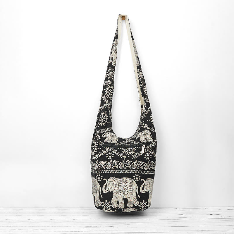 Buddha Stones Cotton Elephant Stripes Crossbody Bag Shoulder Bag - image 18