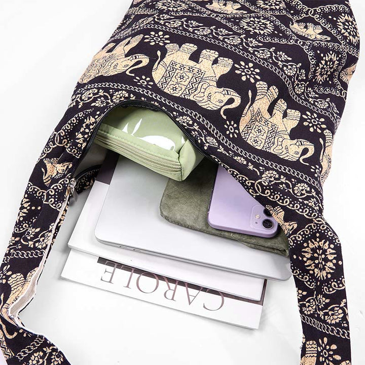 Buddha Stones Cotton Elephant Stripes Crossbody Bag Shoulder Bag - image 13
