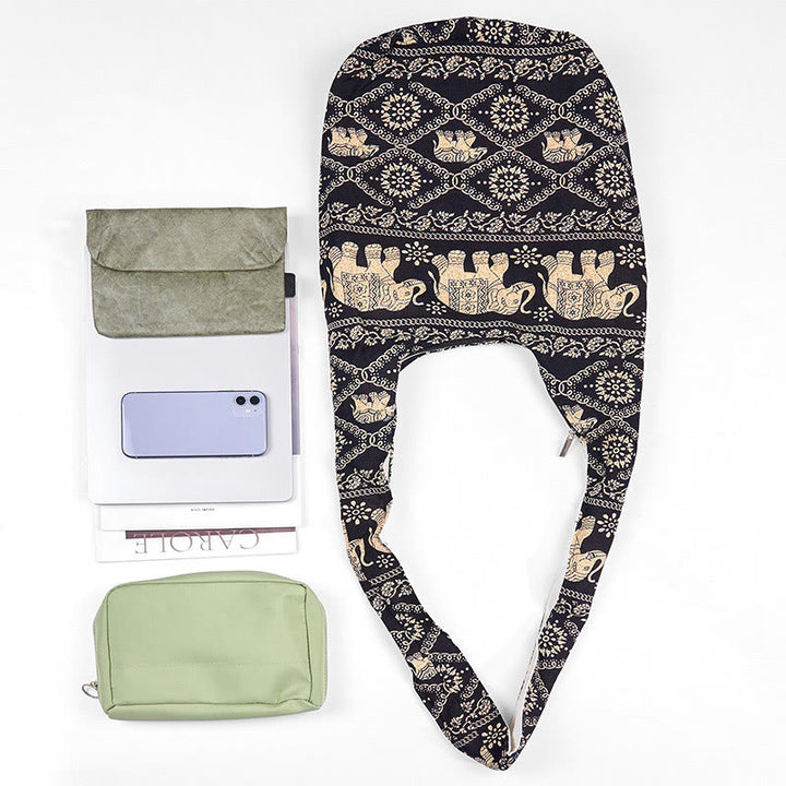 Buddha Stones Cotton Elephant Stripes Crossbody Bag Shoulder Bag - image 12