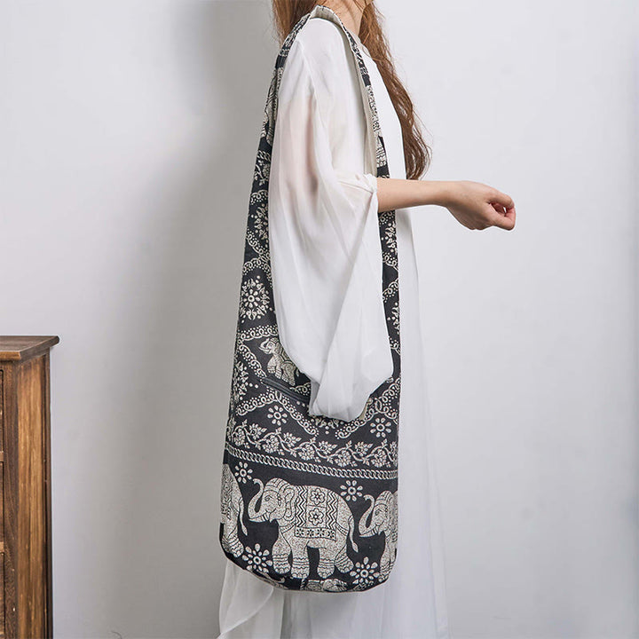 Buddha Stones Cotton Elephant Stripes Crossbody Bag Shoulder Bag - image 19