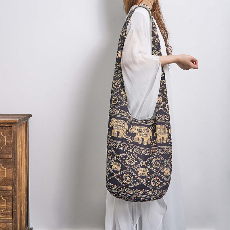 Buddha Stones Cotton Elephant Stripes Crossbody Bag Shoulder Bag - image 11