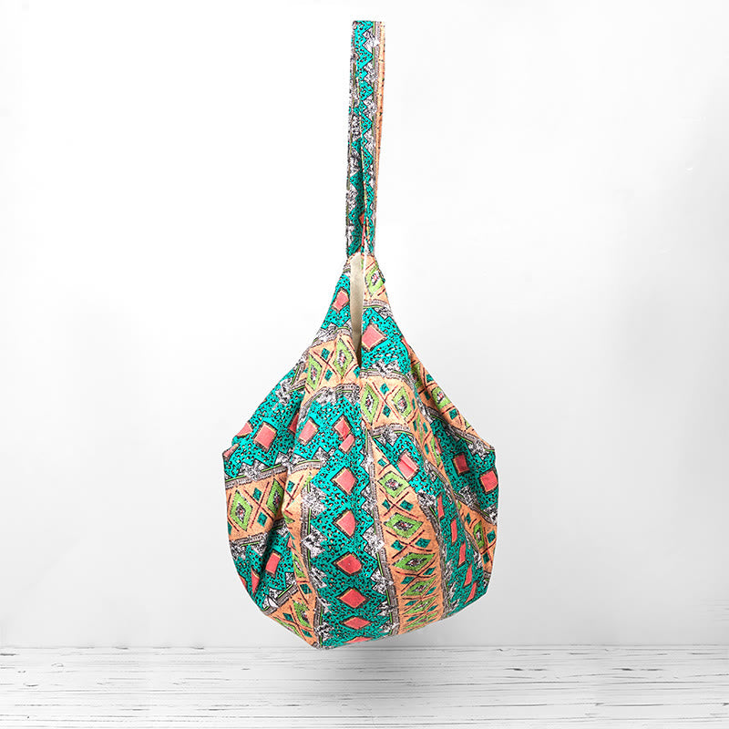 Buddha Stones Colored Stripes Pattern Cotton Shoulder Bag - image 19