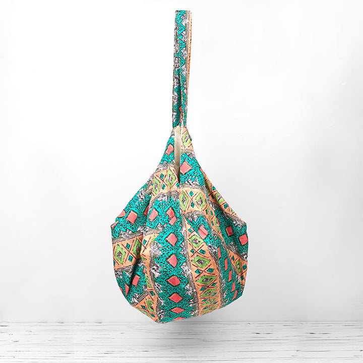 Buddha Stones Colored Stripes Pattern Cotton Shoulder Bag - image 19