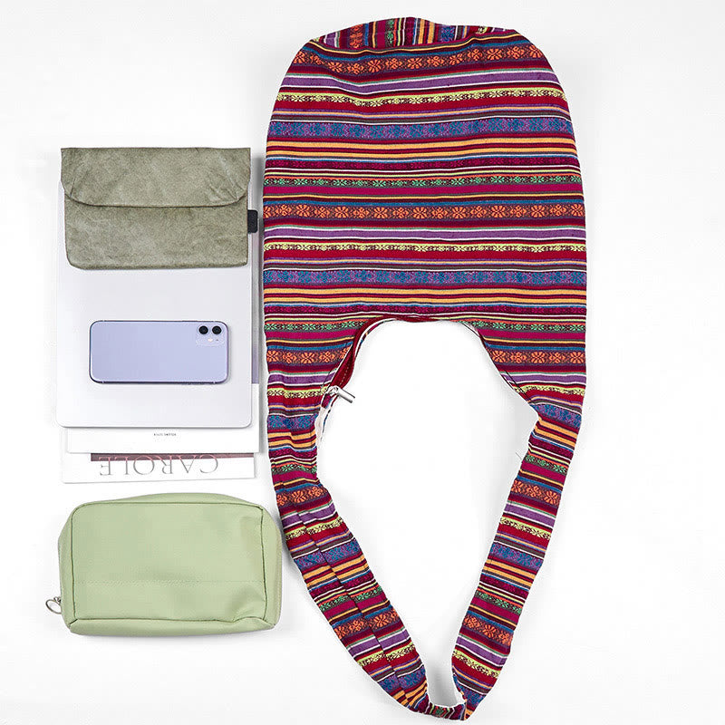 Buddha Stones Cotton Stripes Pattern Crossbody Bag Shoulder Bag - image 4