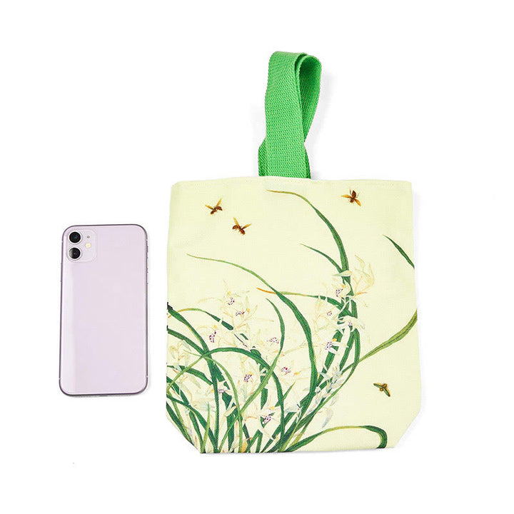 Buddha Stones Orchid Bee Canvas Handbag - image 3