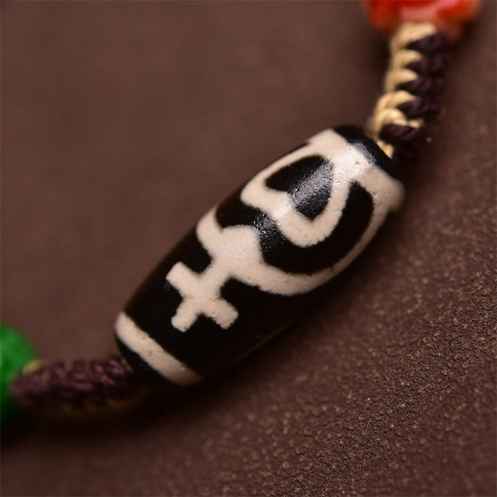 Buddha Stones Handmade Tibetan Dzi Bead Wealth Braided Rope Bracelet - image 3