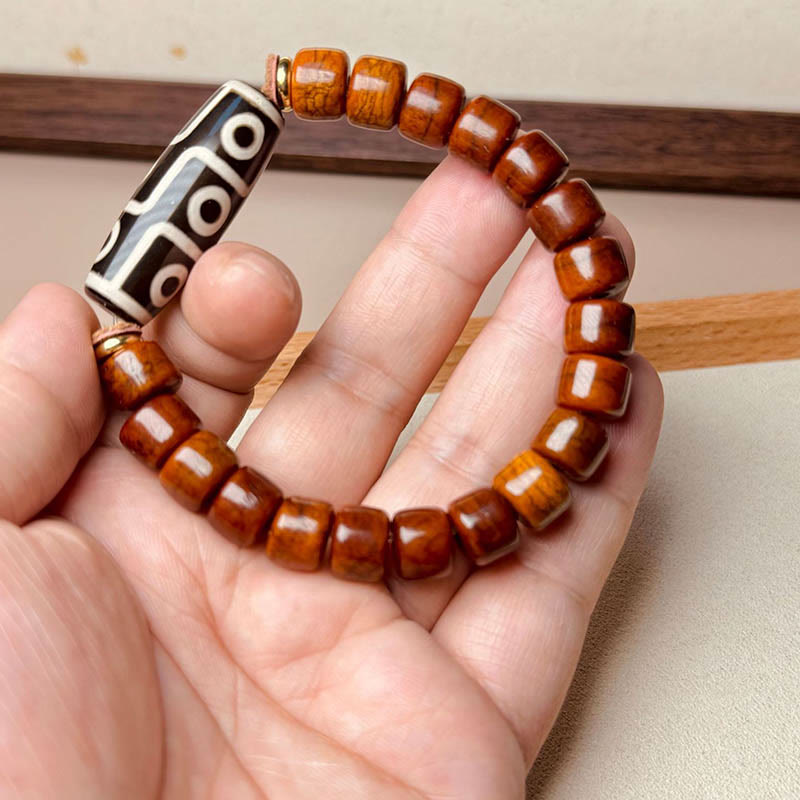 Buddha Stones Tibetan Bone Beads Nine-Eye Dzi Bead Protection Bracelet - image 5