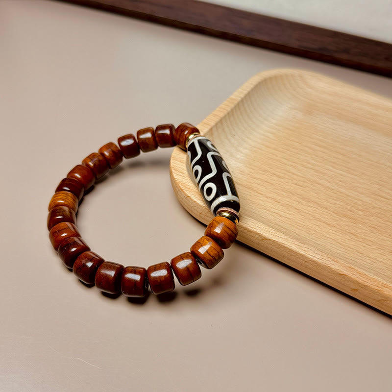 Buddha Stones Tibetan Bone Beads Nine-Eye Dzi Bead Protection Bracelet - image 2